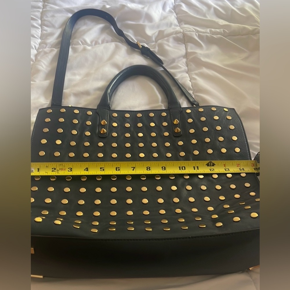 Rebecca Minkoff Black and Gold Studded Bag - Picture 6 of 10